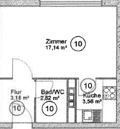 Etagenwohnung Berlin Westend - 1 Zimmer, 27 m&sup2;, 470&euro; | Angebot:27244608