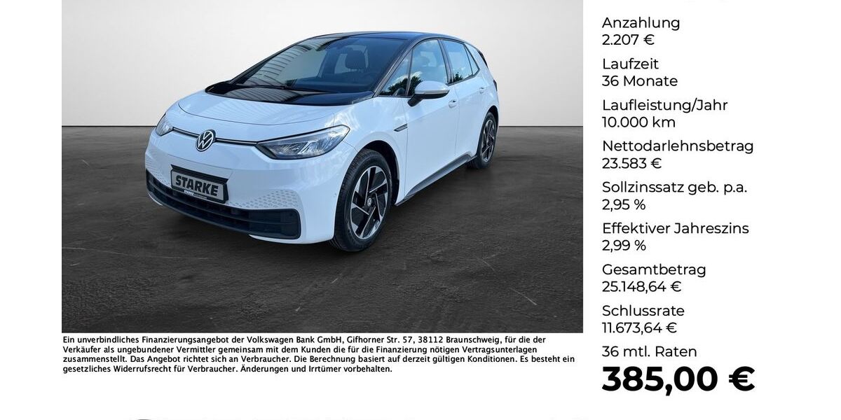 VW ID.3 41.367 km 25.790 &euro; Georgsmarienhütte (Osnabrück) 49124